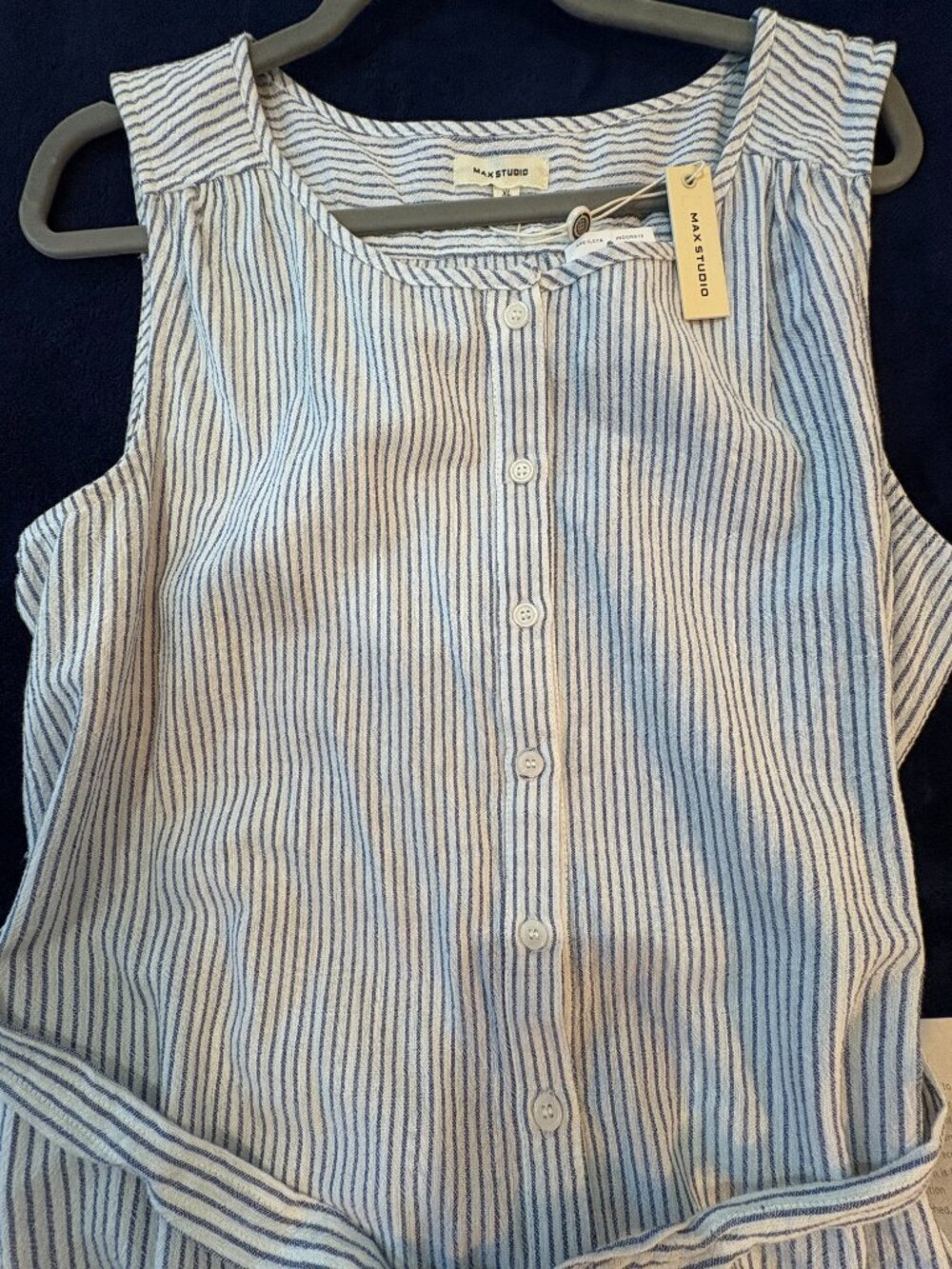 NWT Max Studio Seersucker Tiered Maxi Dress XL - Picture 8 of 8